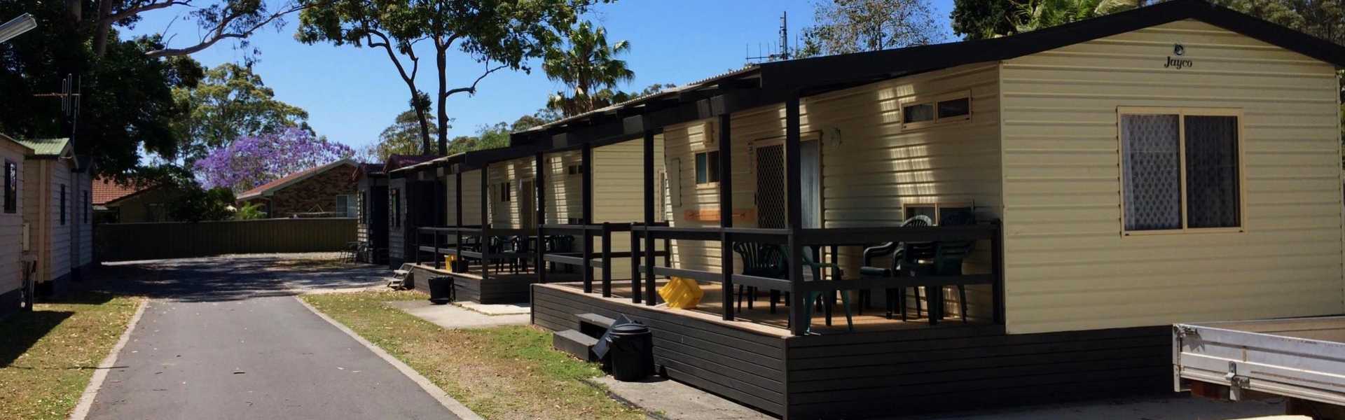 Kui Parks, Twin Dolphins Holiday Park, Tuncurry, Cabins