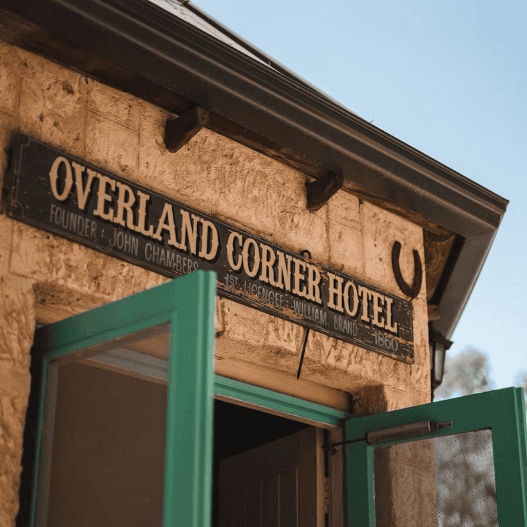 Historic Overland Corner Hotel sign