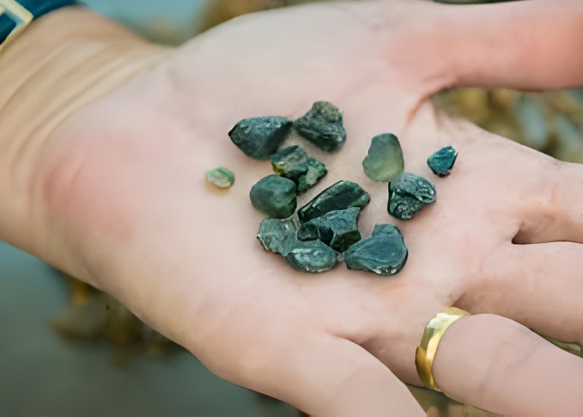 sapphire caravan and cabin park kui parks hand with sapphires in it