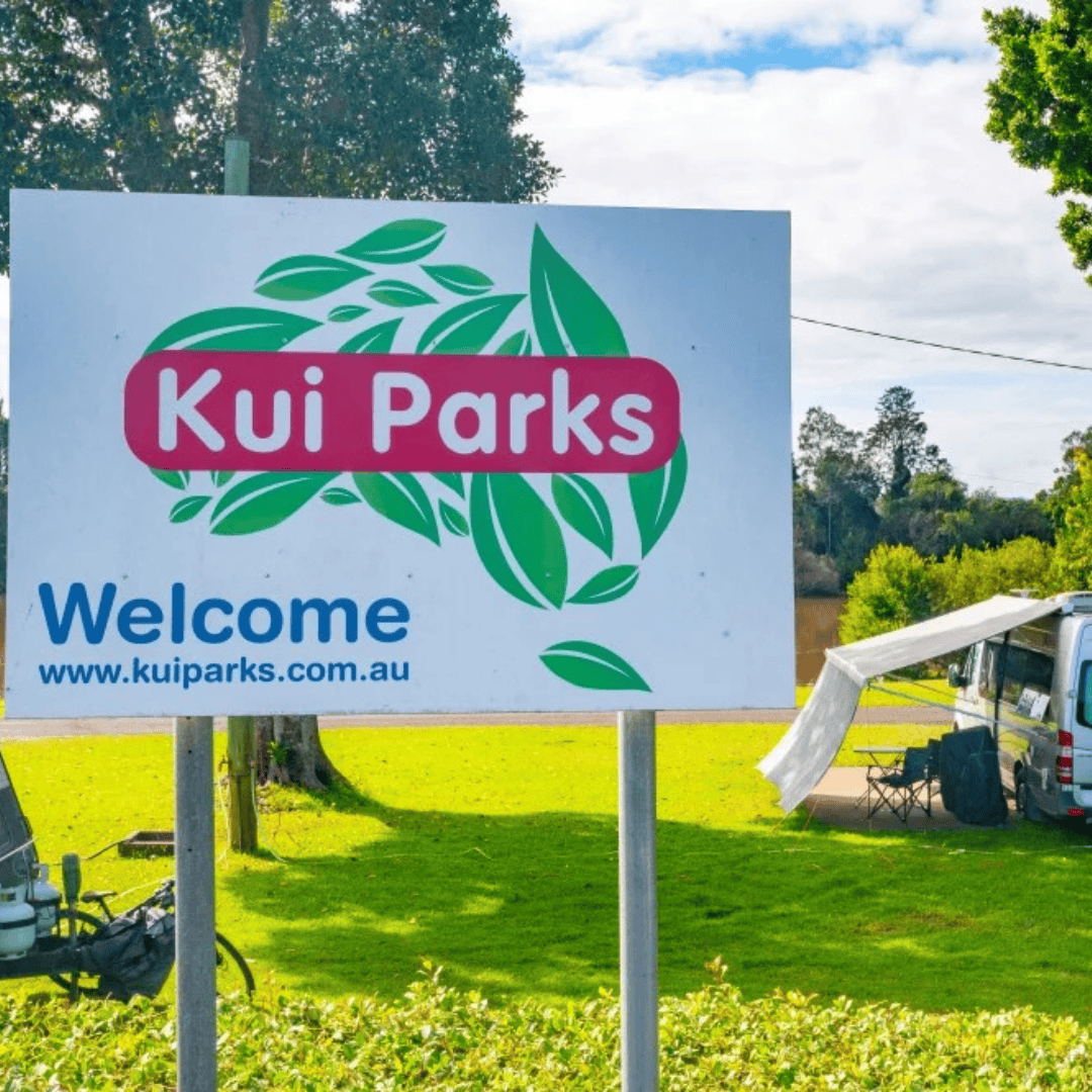 Coraki Riverside Caravan Park Kui Parks Sign