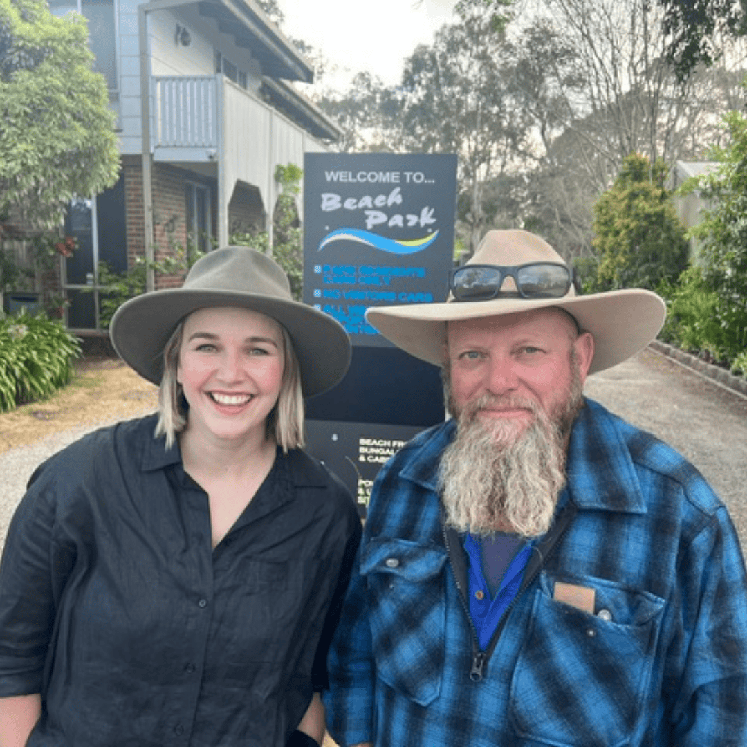 Beach park tourist caravan park staff