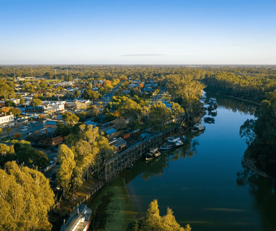 Echuca & Murray River Aerial Shot