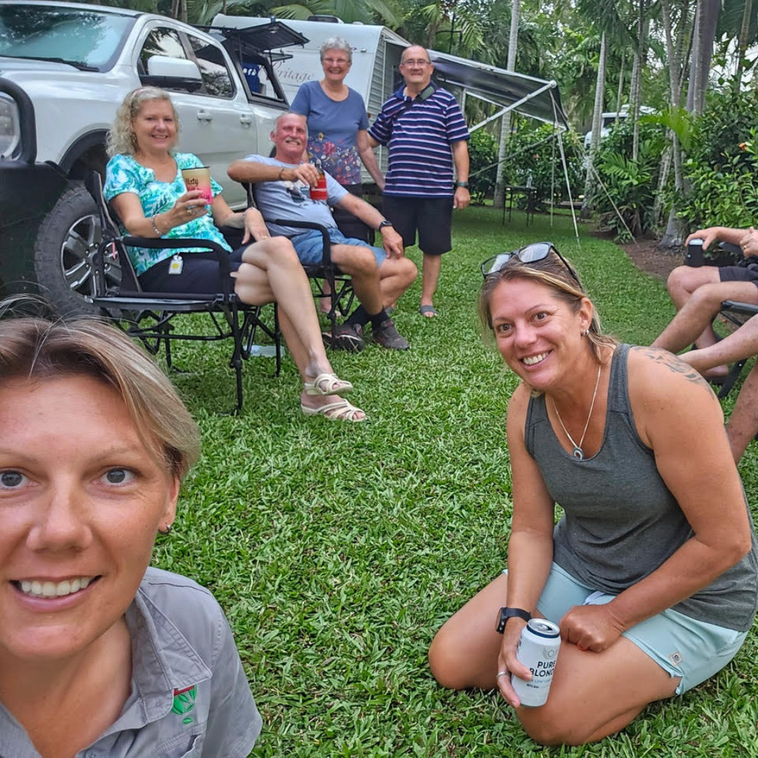 Crystal creek caravan park kui parks park chatting with regulars
