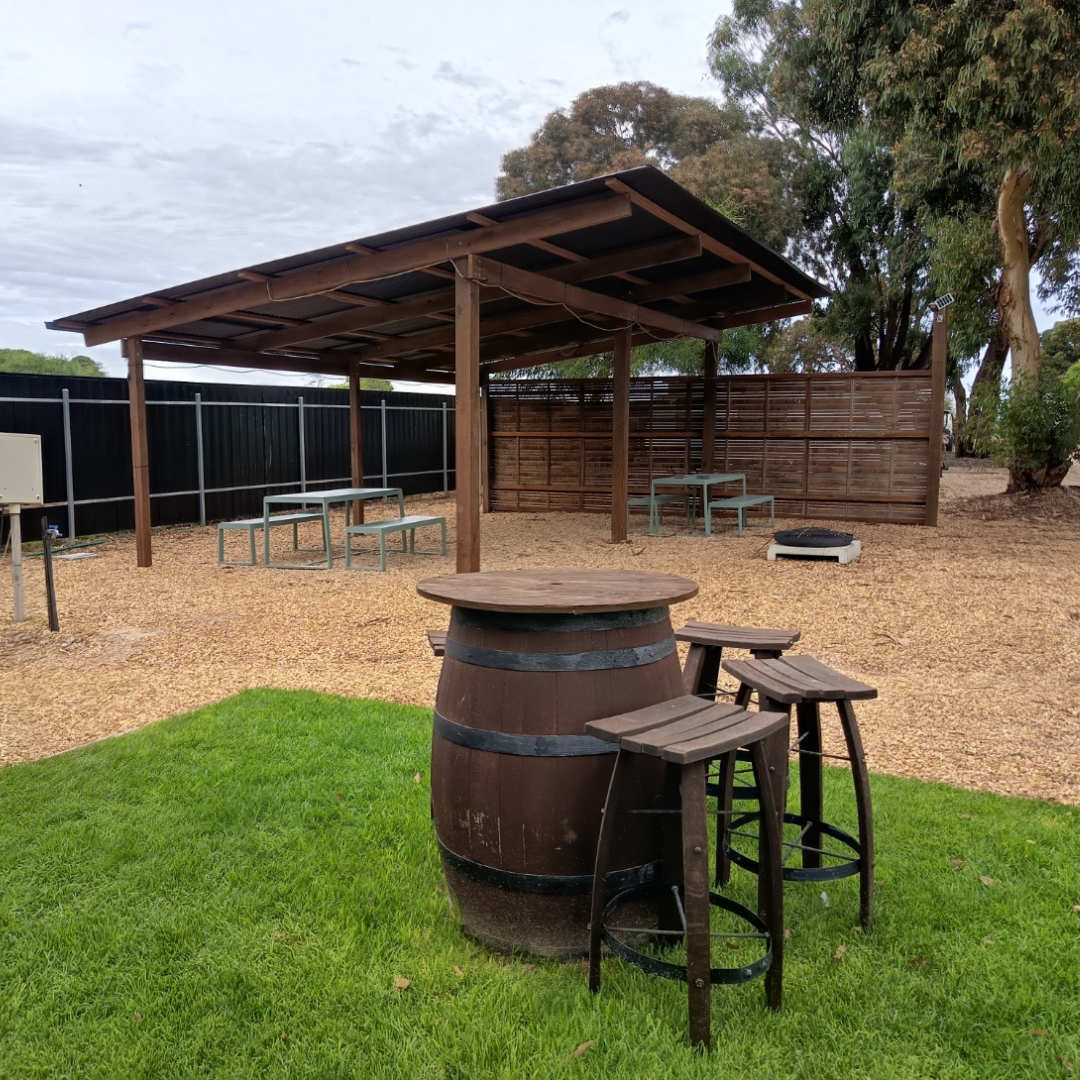 Communal area with outside seating and undercover seating