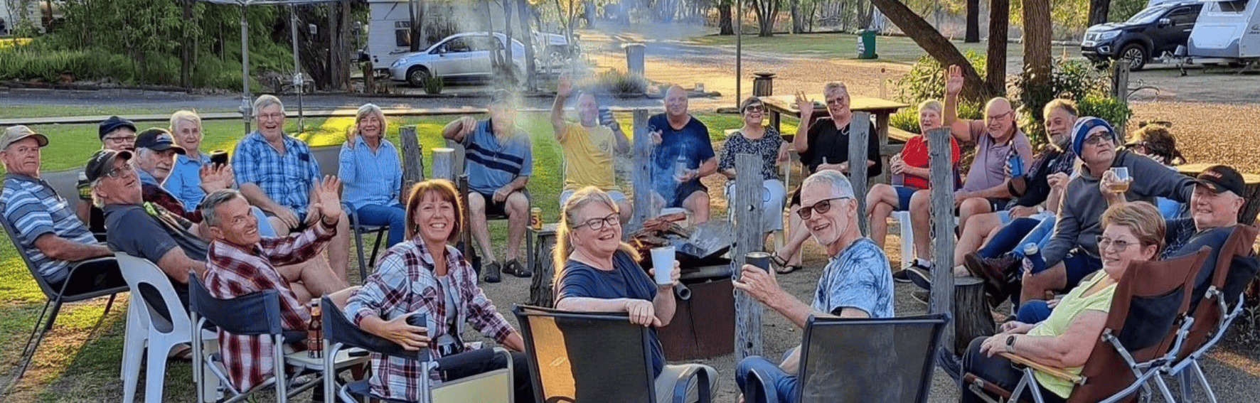 monto caravan and cabin park campfire