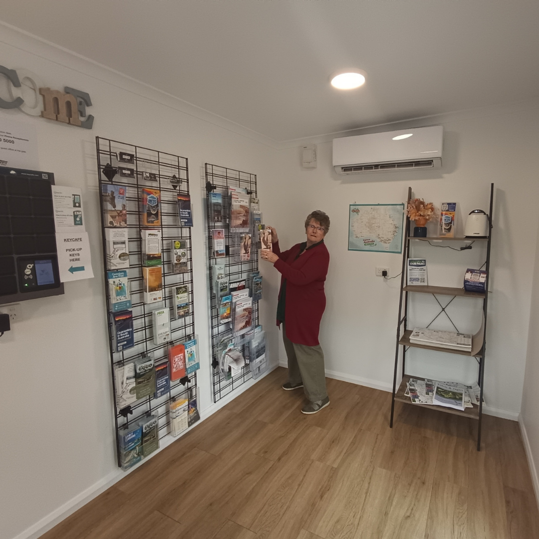 The office is set up with heaps of tourist information