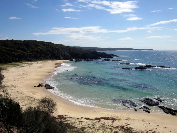 mystery bay campground beach bay with blue sea